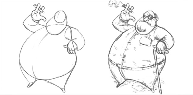 disegno personaggio obesi